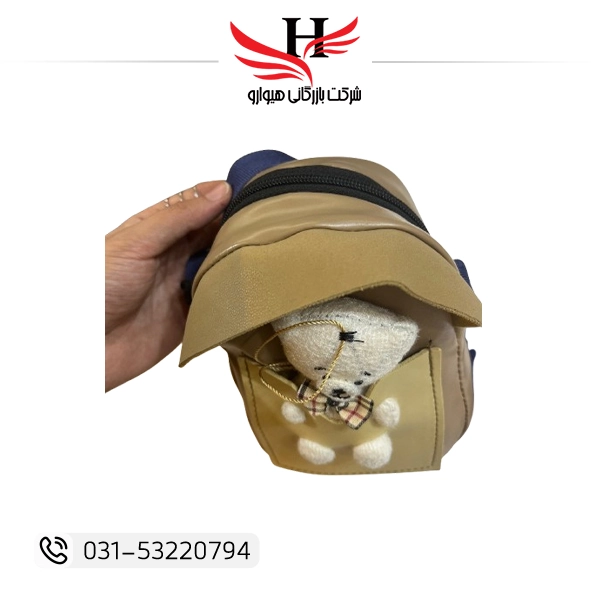 کیف دوشی کوچک دخترانه خرسی 0016 فانتزی و سبک، مناسب کودکان و نوجوانان، عرضه مستقیم و فروش عمده از هیوارو با نمایندگی شهرضا اصفهان و استان تهران